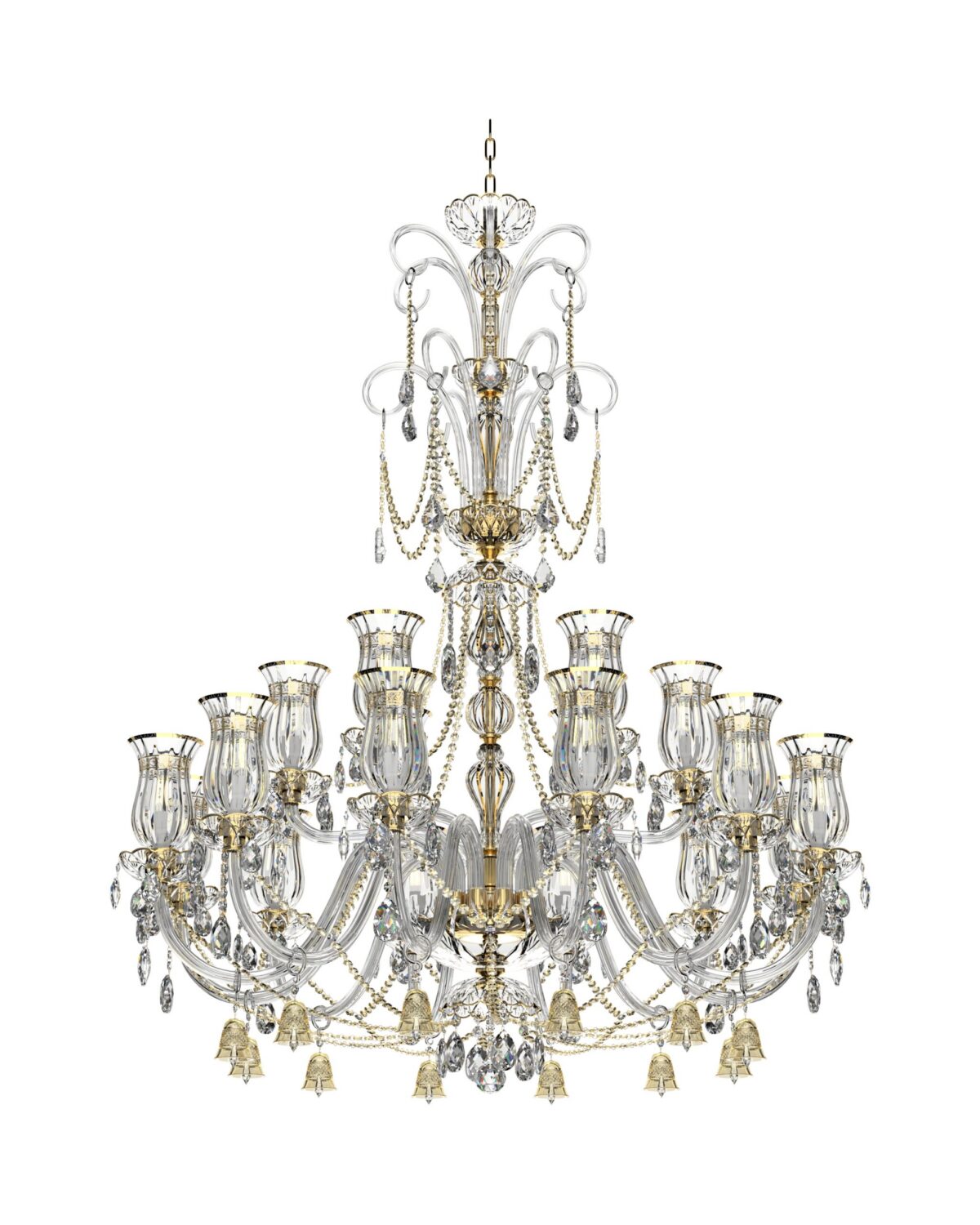 Large Classic Amber Crystal Chandelier 117/12+6/04-2-T4B