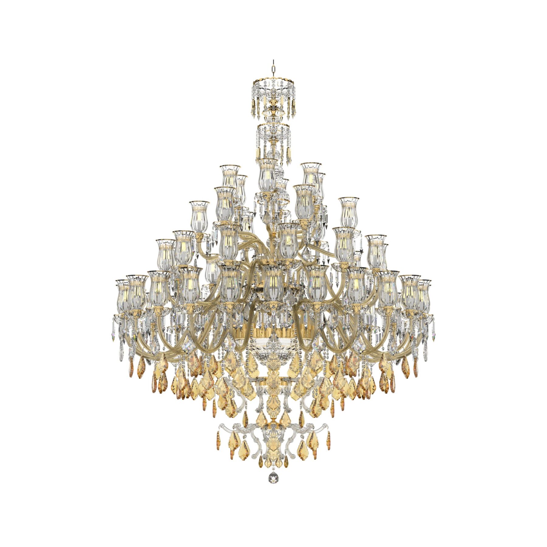 Extra Large Amber Crystal Chandelier 131/48/03-2/DBT4 amber arms, catalog view