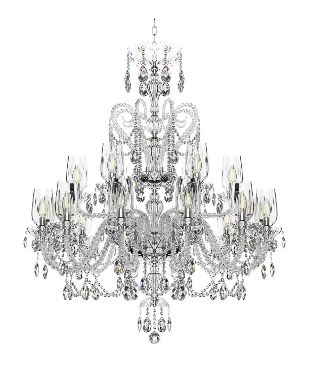 Bohemian Crystal Chandelier Magic Swan L138/12+6/01/AB3T