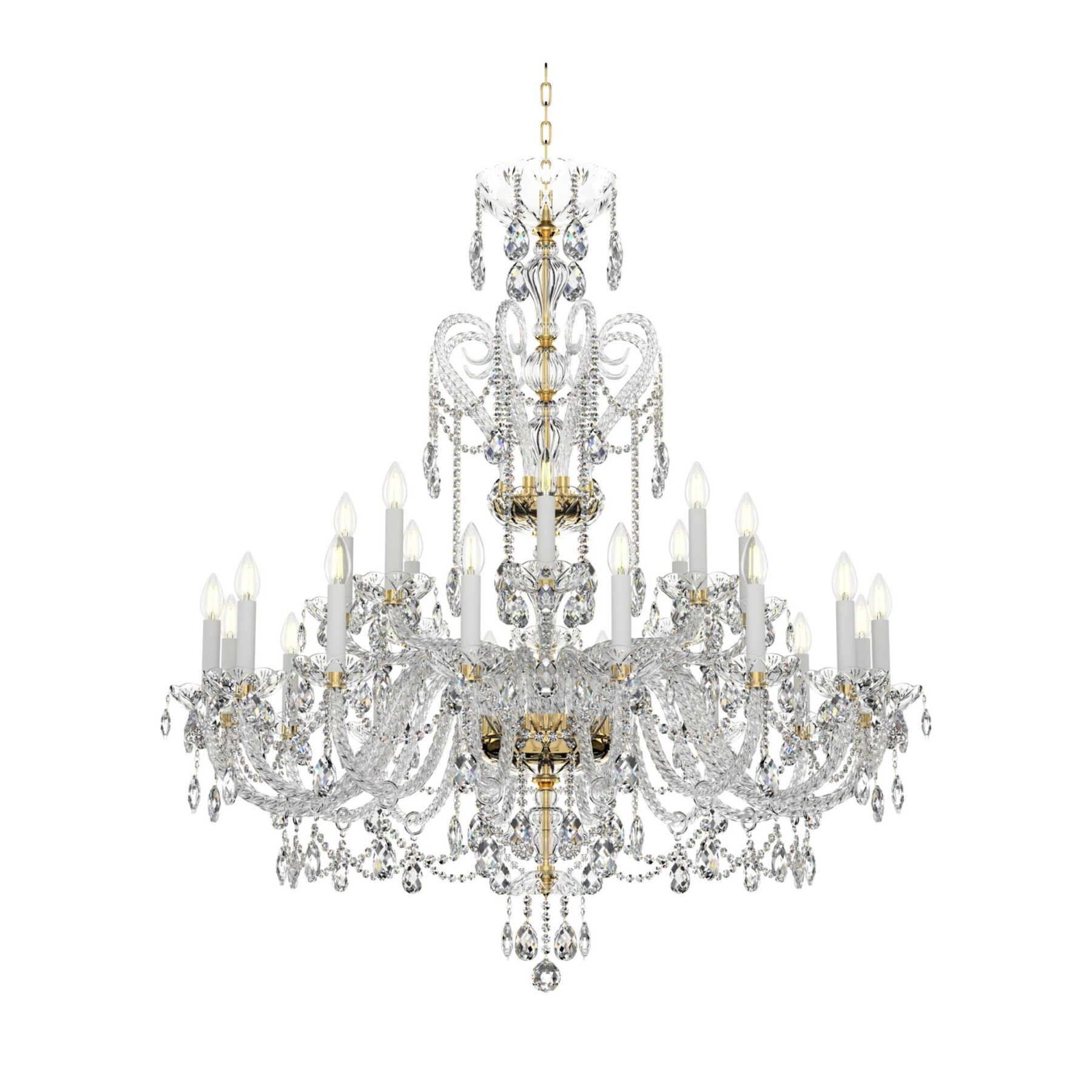 Bohemian Crystal Chandelier Magic Swan L138/16+8/01, catalog view