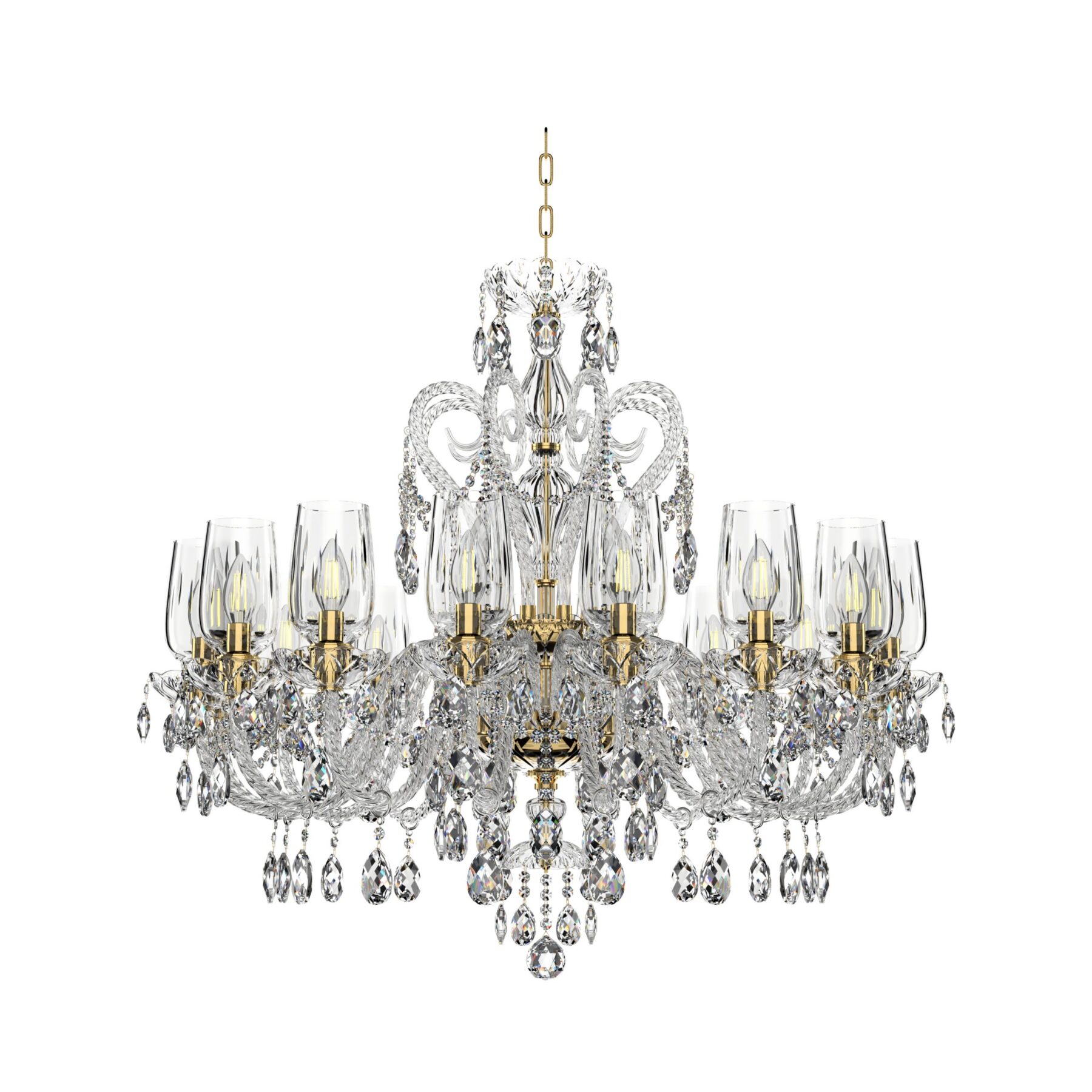 Bohemian Crystal Chandelier Magic Swan L138/16/01/AB3 T, catalog view