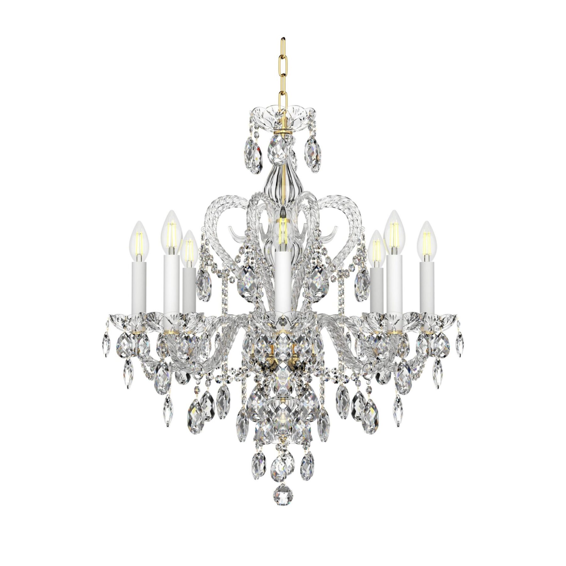 Bohemian Crystal Chandelier Magic Swan L 138/8/01, catalog view