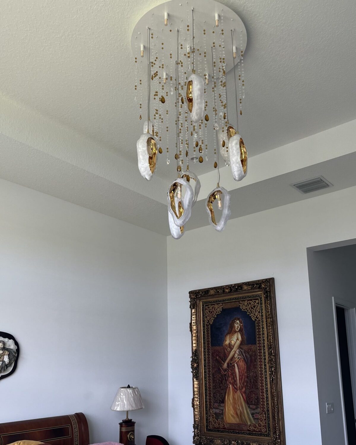 Customized Chandeliers for private residence Lotus Palm, Boca Raton, Florida, installed — photograph 3