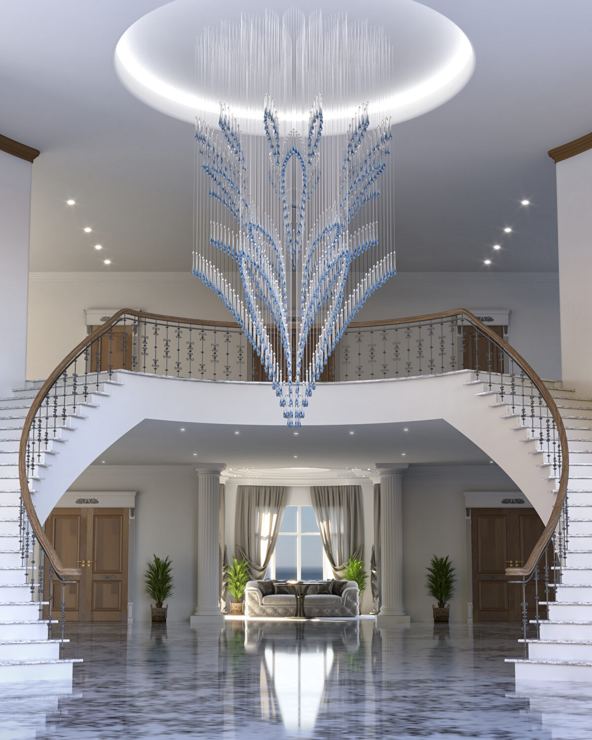 Giant Floral Crystal Chandelier Water 9