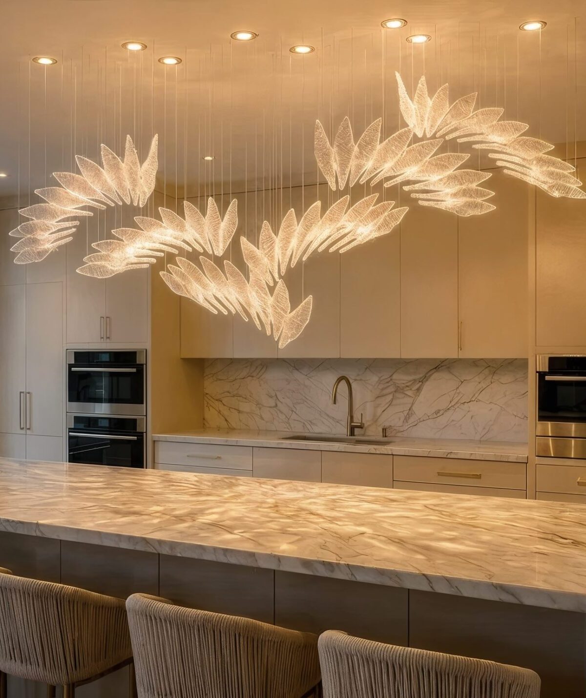Iceberg 3 Long Wave Crystal Chandelier