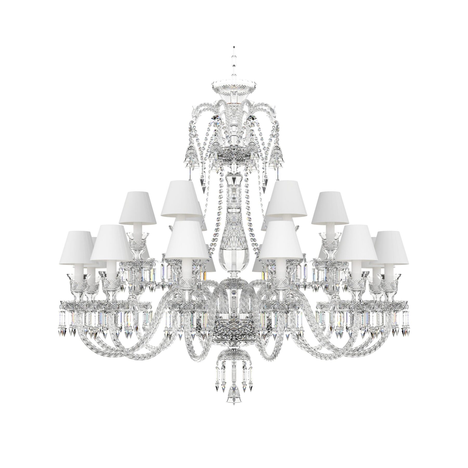 Bohemian Crystal Chandelier with shades 676/12+6/03/AD3S, catalog view