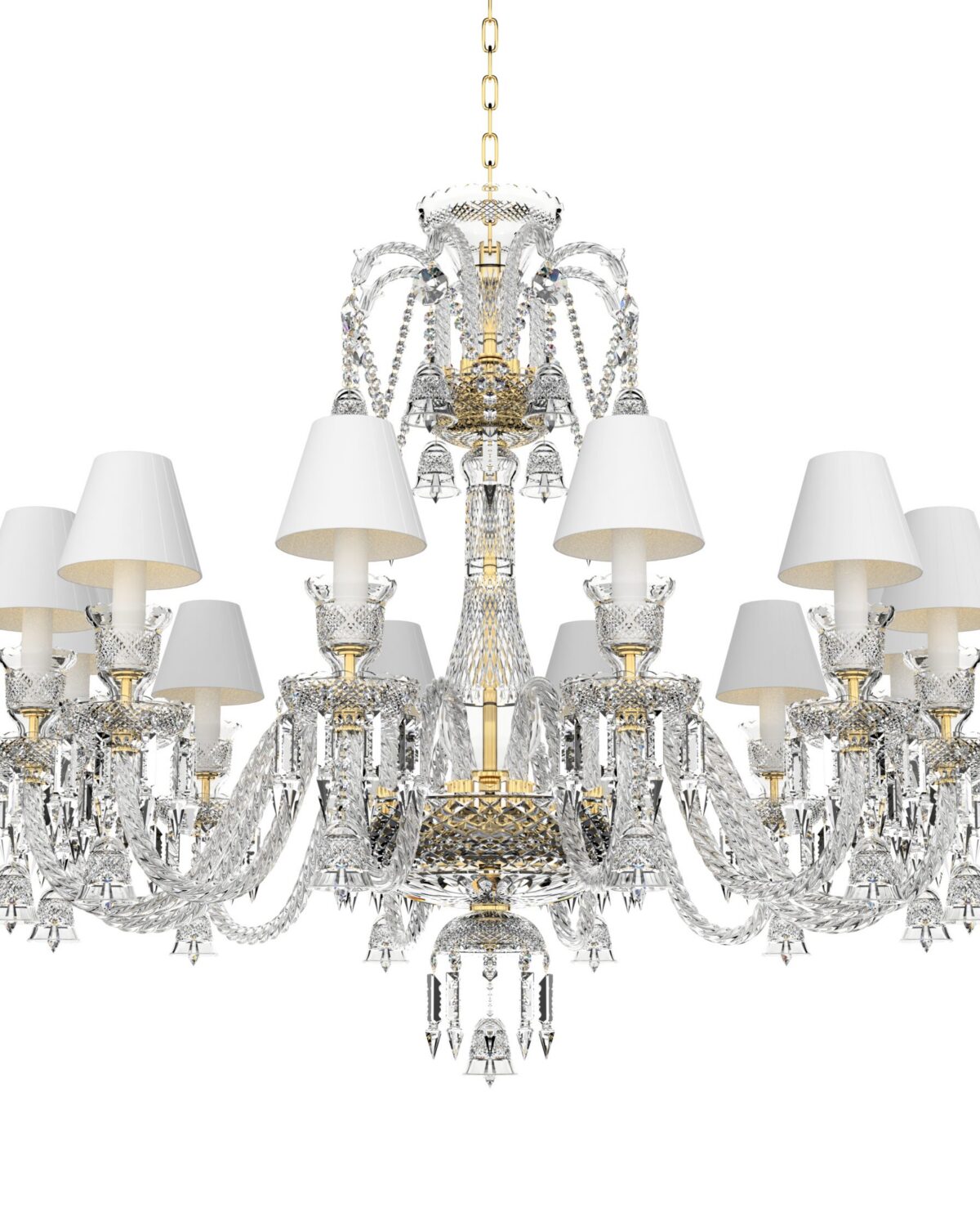 Bohemian Crystal Chandelier with shades 676/12/03/AD3S