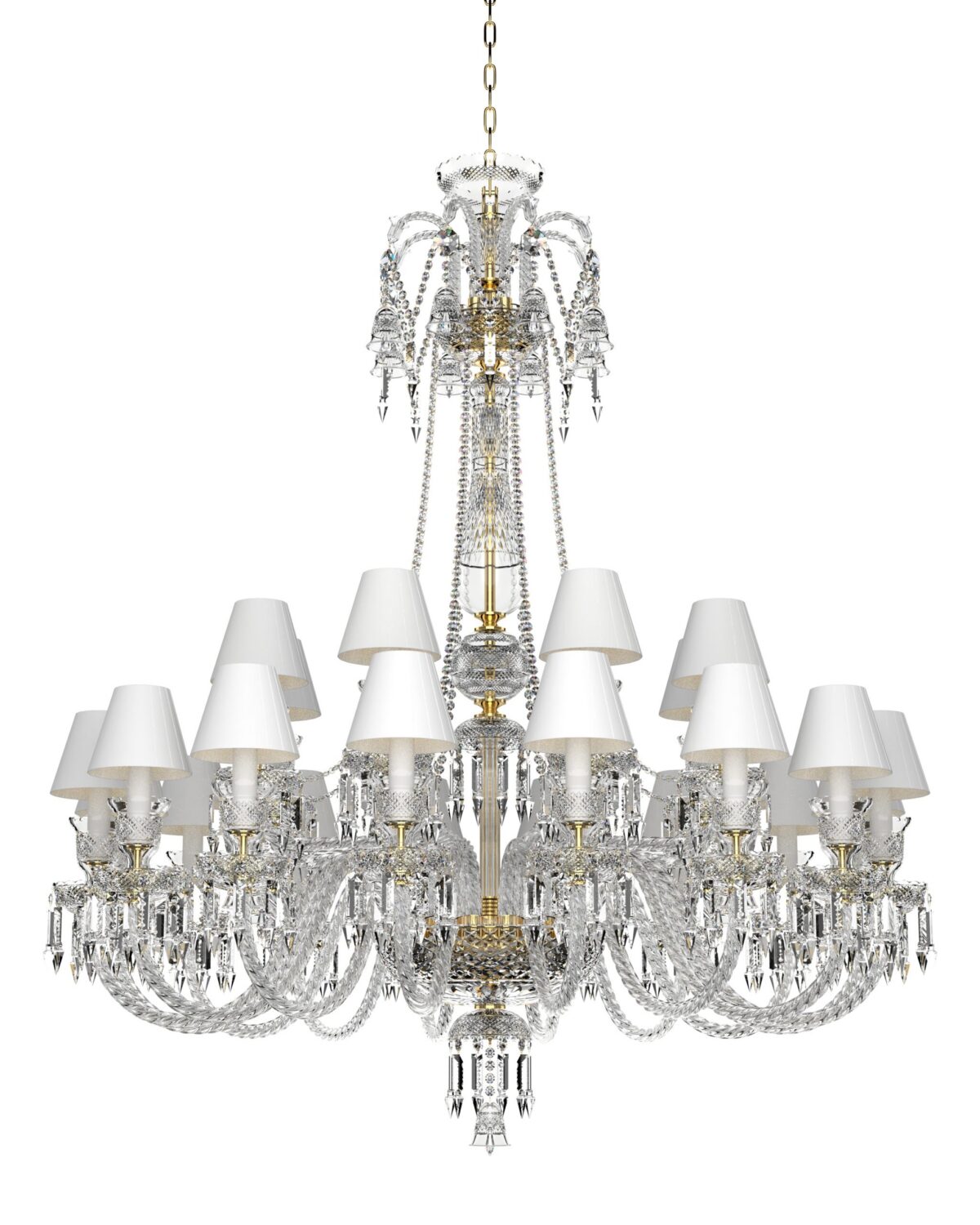 Large Bohemian chandelier with white shades 676/16+8/03/E3S