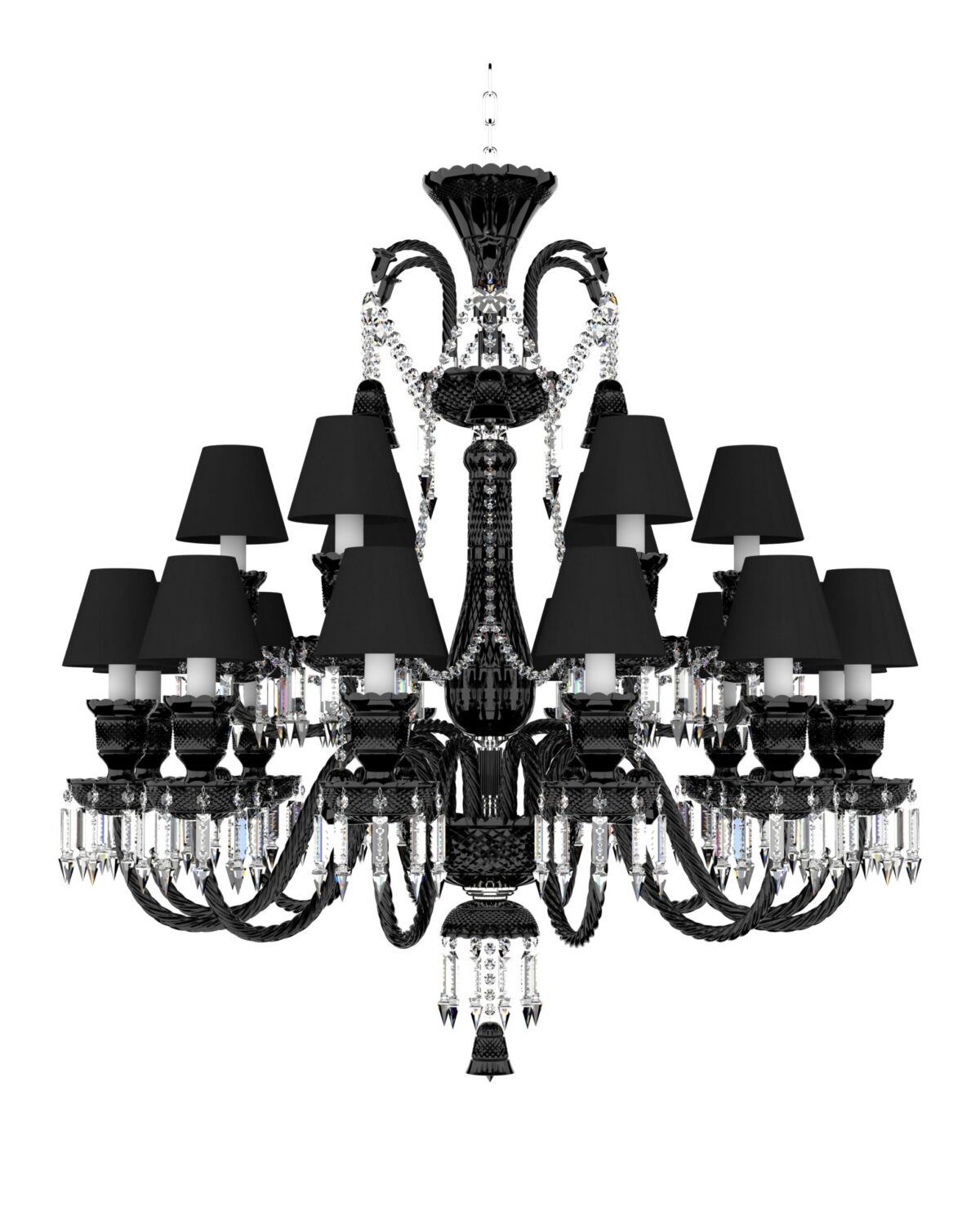 Black Bohemian Chandelier with shades 676/18/03/ADS