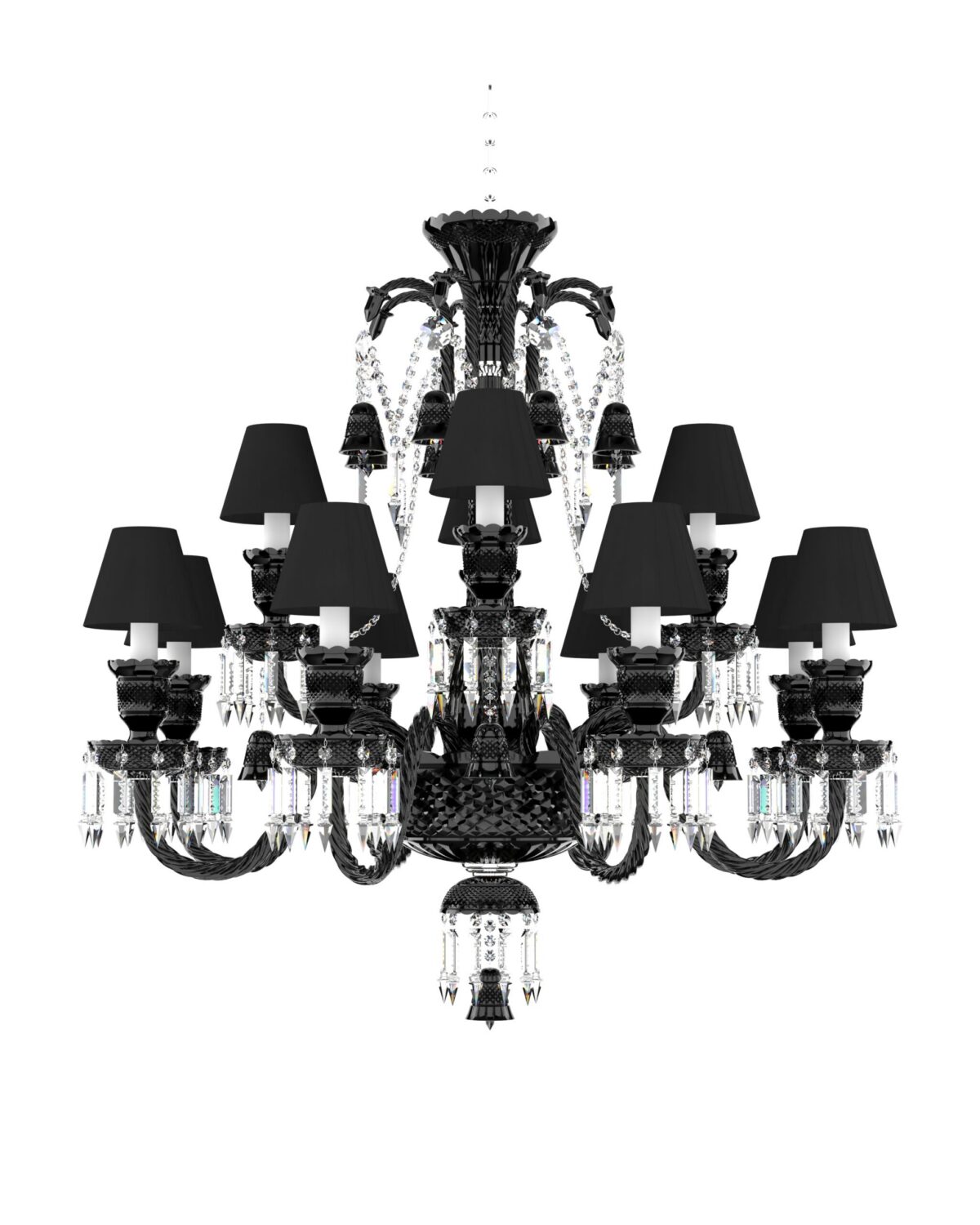 Bohemian Black Crystal Chandelier with shades 676/8+4/03/ES