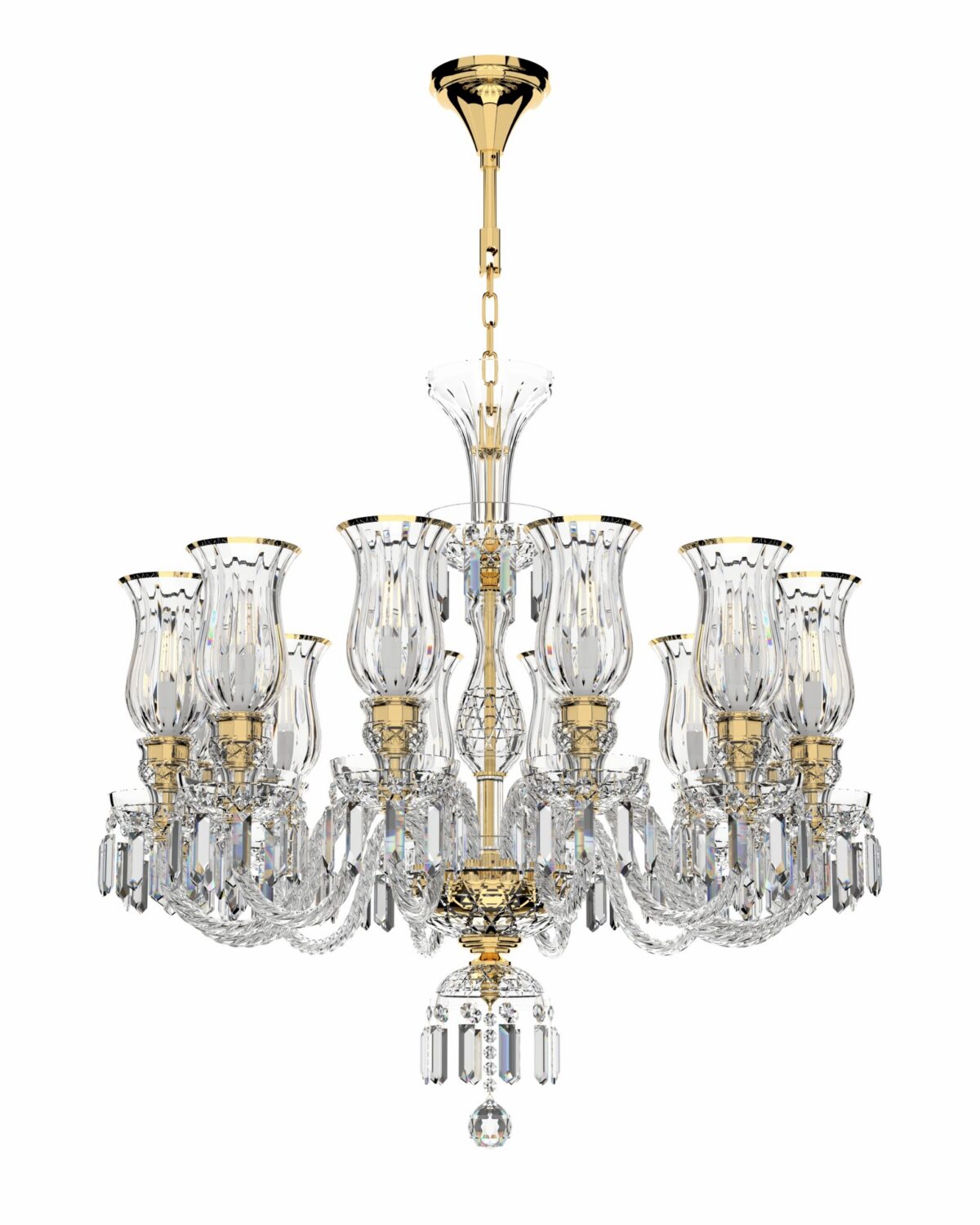 Bohemian Crystal Chandelier with Tulips 678/12/03T