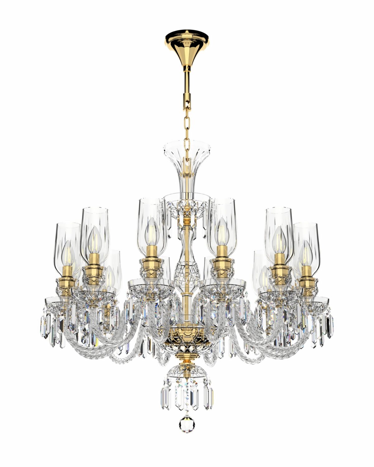 Bohemian Crystal Chandelier with tulips 678/12/03/AB3T