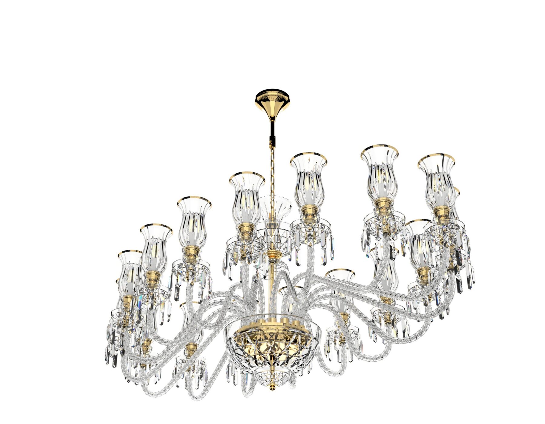Large Oval Crystal Chandelier with Tulips 678/16/03T, catalog view