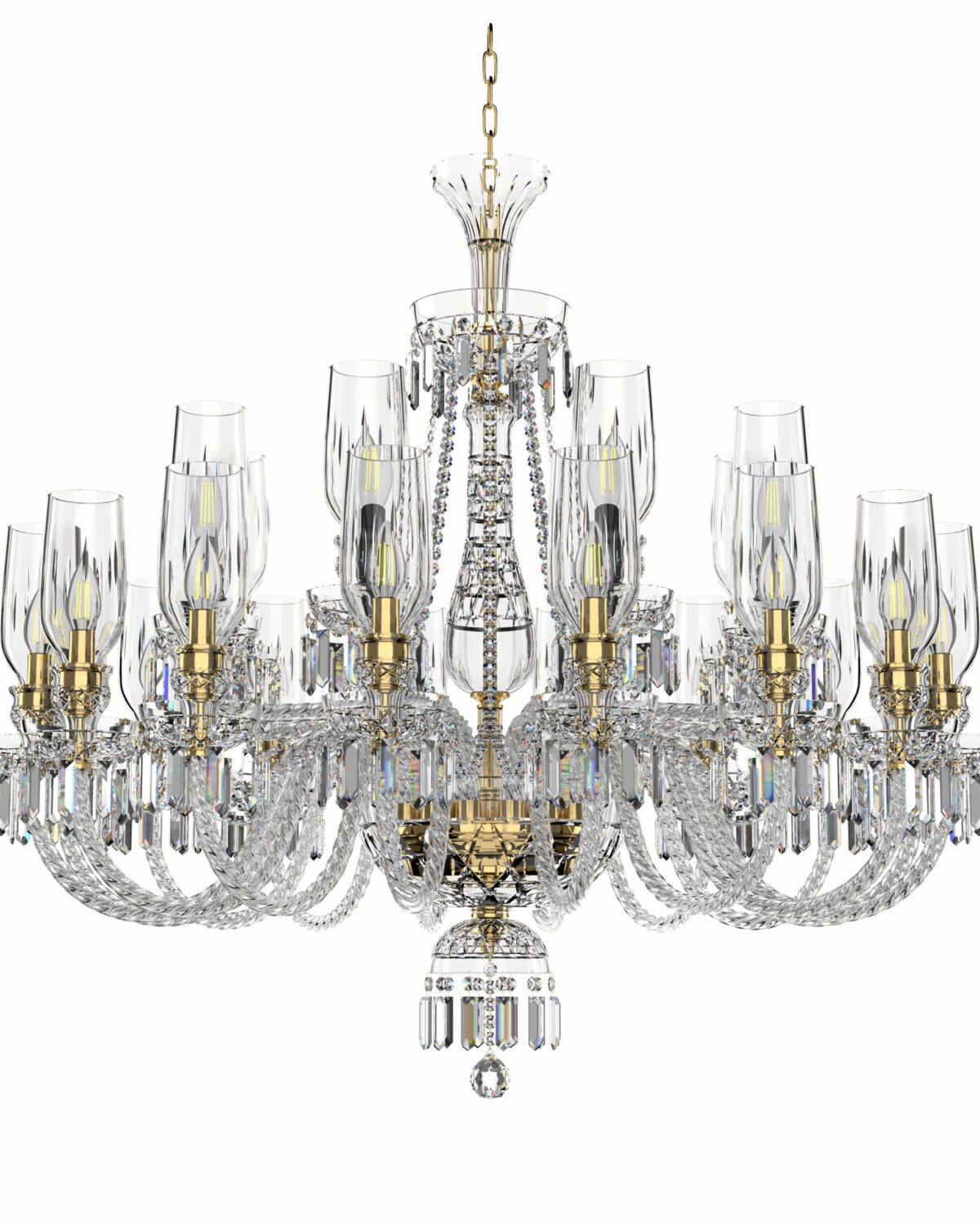 Large Bohemian Chandelier with Tulips 678/24/03/AB3T