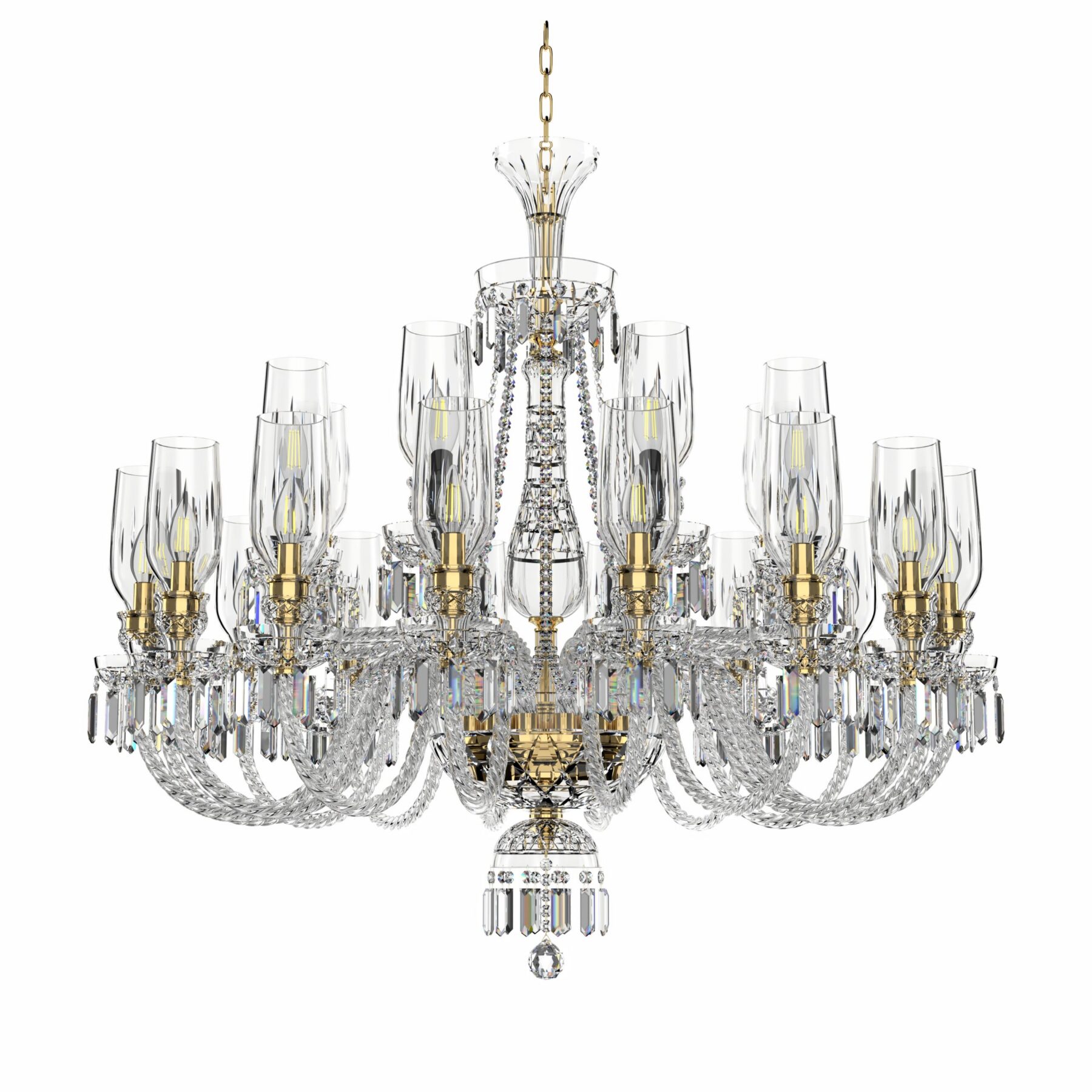 Large Bohemian Chandelier with Tulips 678/24/03/AB3T, catalog view
