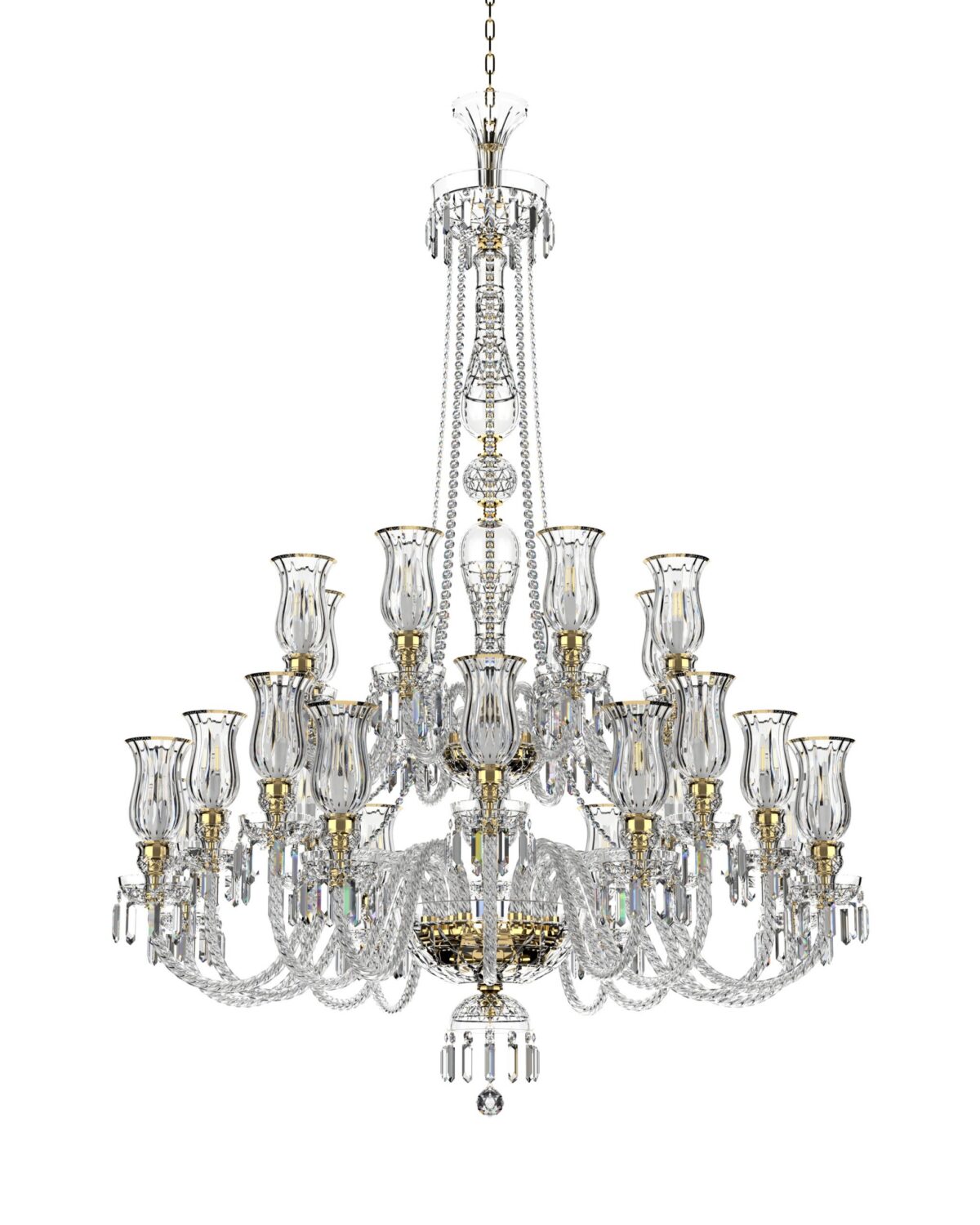 Large Bohemian Crystal Chandelier with Tulips 678/24/03/ET