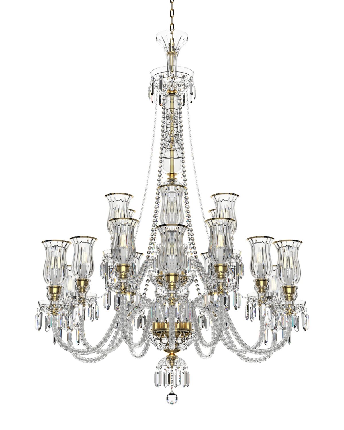 Large Crystal Chandelier with Tulips 678/6+6+6/03T