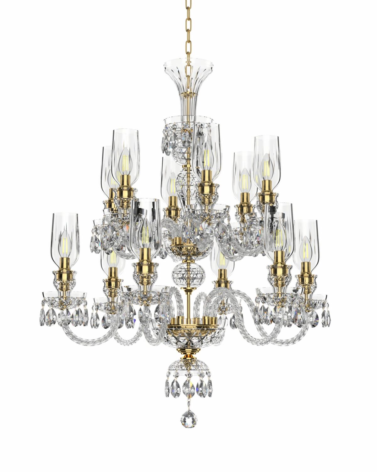 Large Bohemian Classic Chandelier with Tulips 678/6+6/02/AB3T