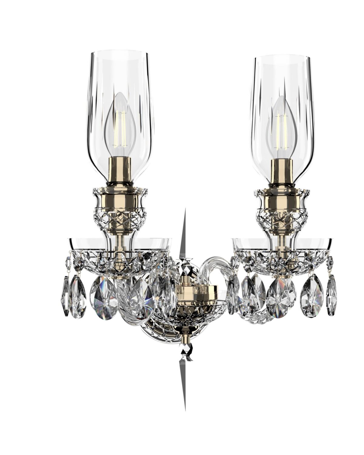 Bohemian Classic Wall Sconces with Tulips 678/2w/02/AB3T