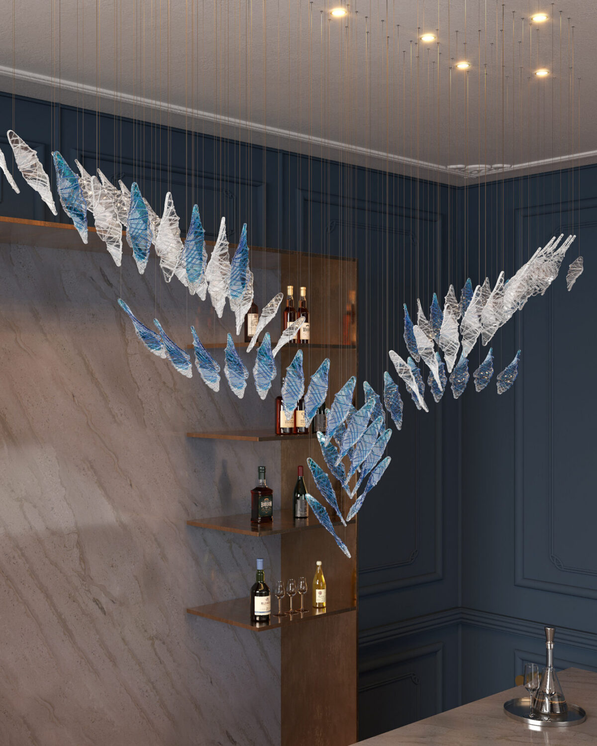 Iceberg 4 Blue Sculpture Wave Light
