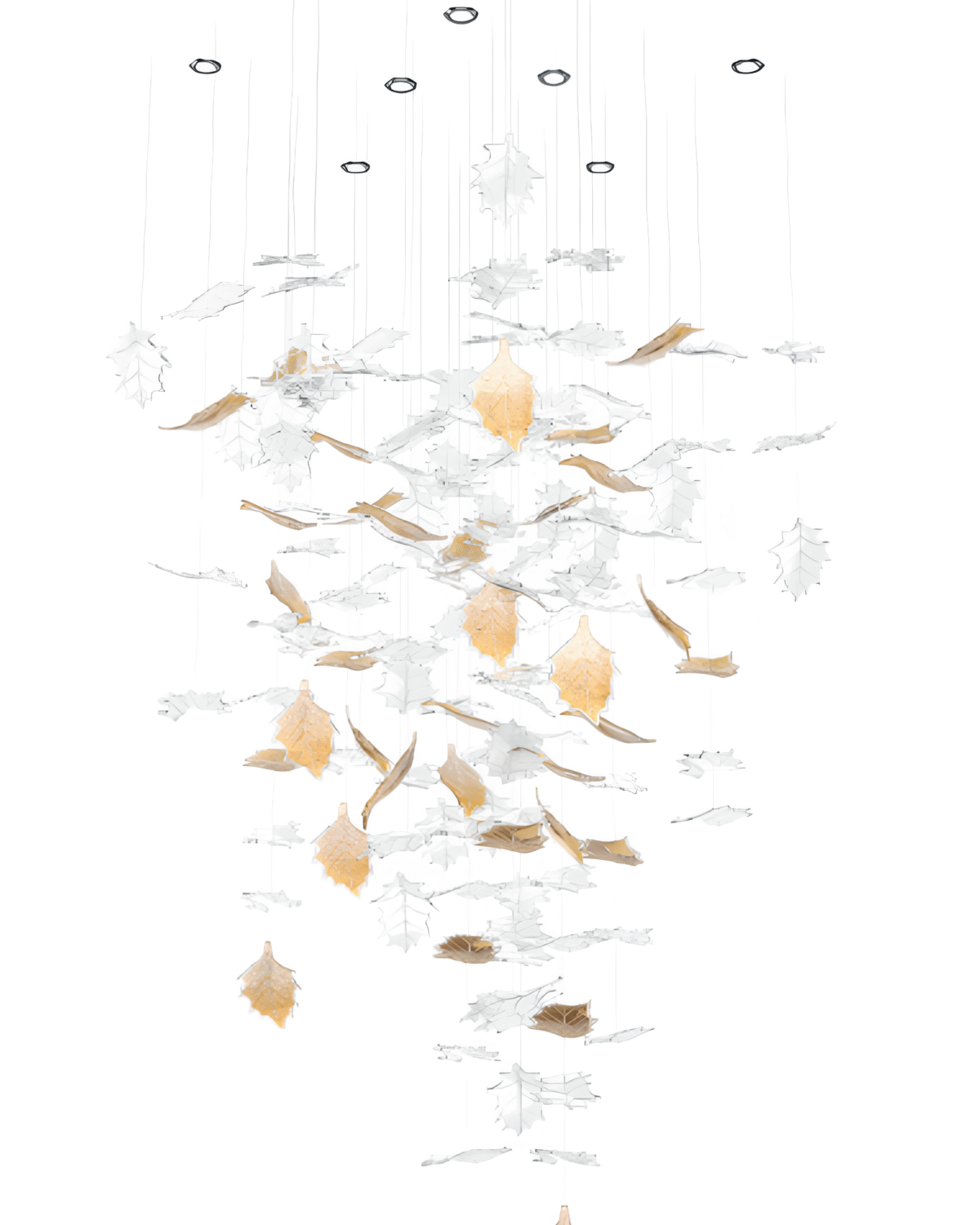 Holly Leaf 4 Cascade Art Crystal Chandelier