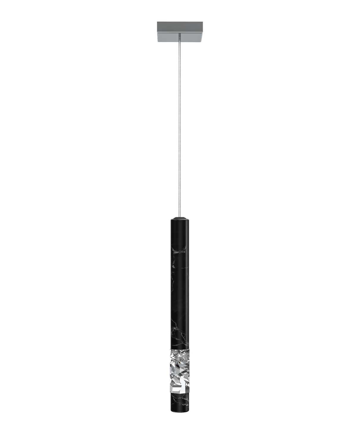 Elementis 1H/1B Black Marble Stick Pendant