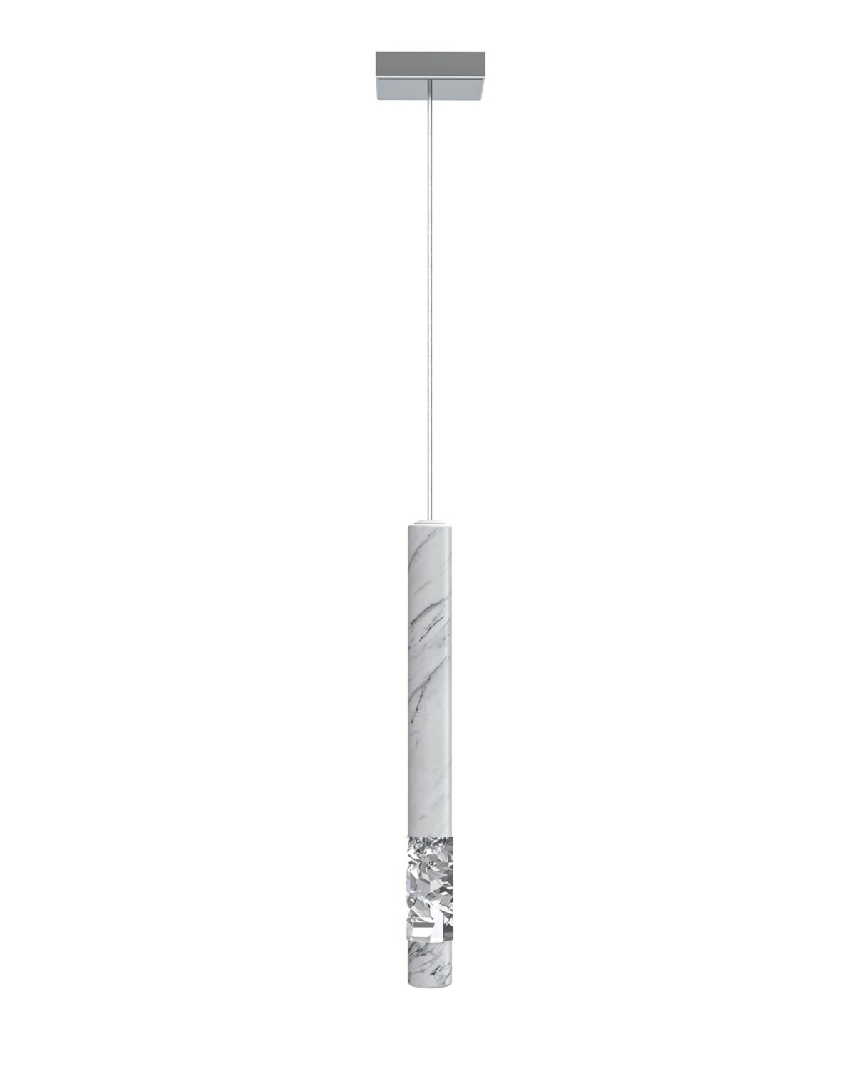 Elementis 1H/1W White Marble Stick Pendant