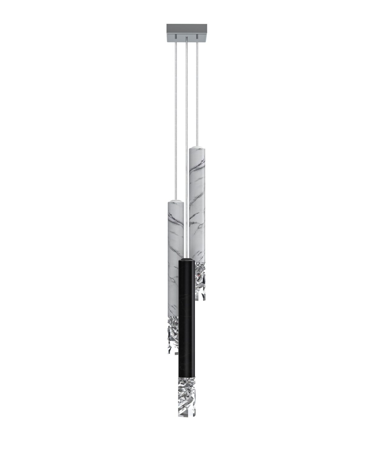 Elementis 2/2W+1B Marble Pendant Light