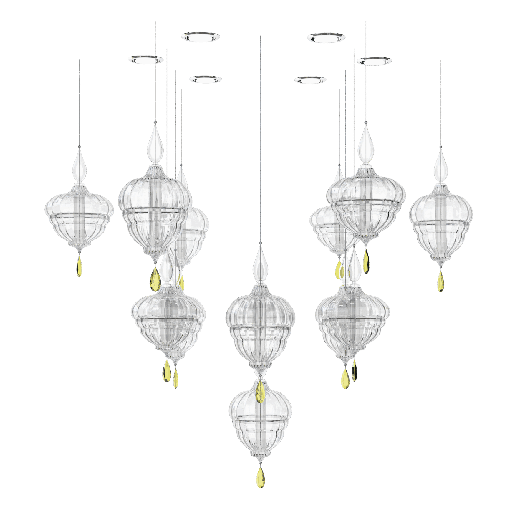 Lantern 5 Large Crystal Pendant Fixtures, catalog view