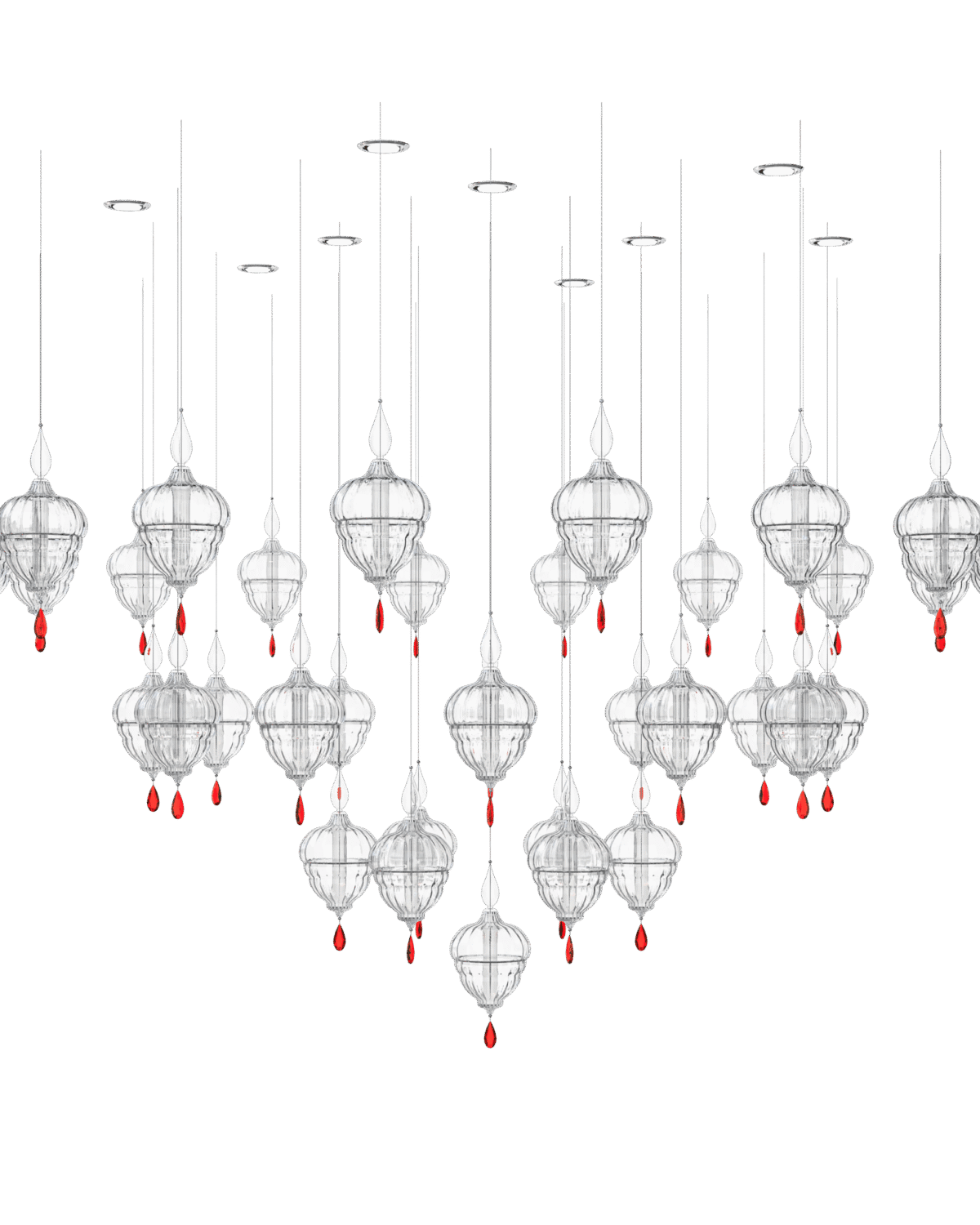 Lantern 7 Large Crystal Cascade Chandelier