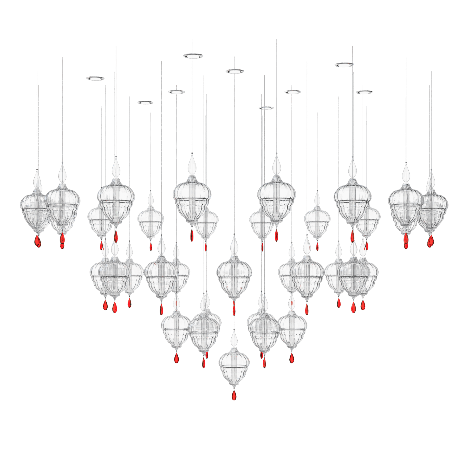 Lantern 7 Large Crystal Cascade Chandelier, catalog view