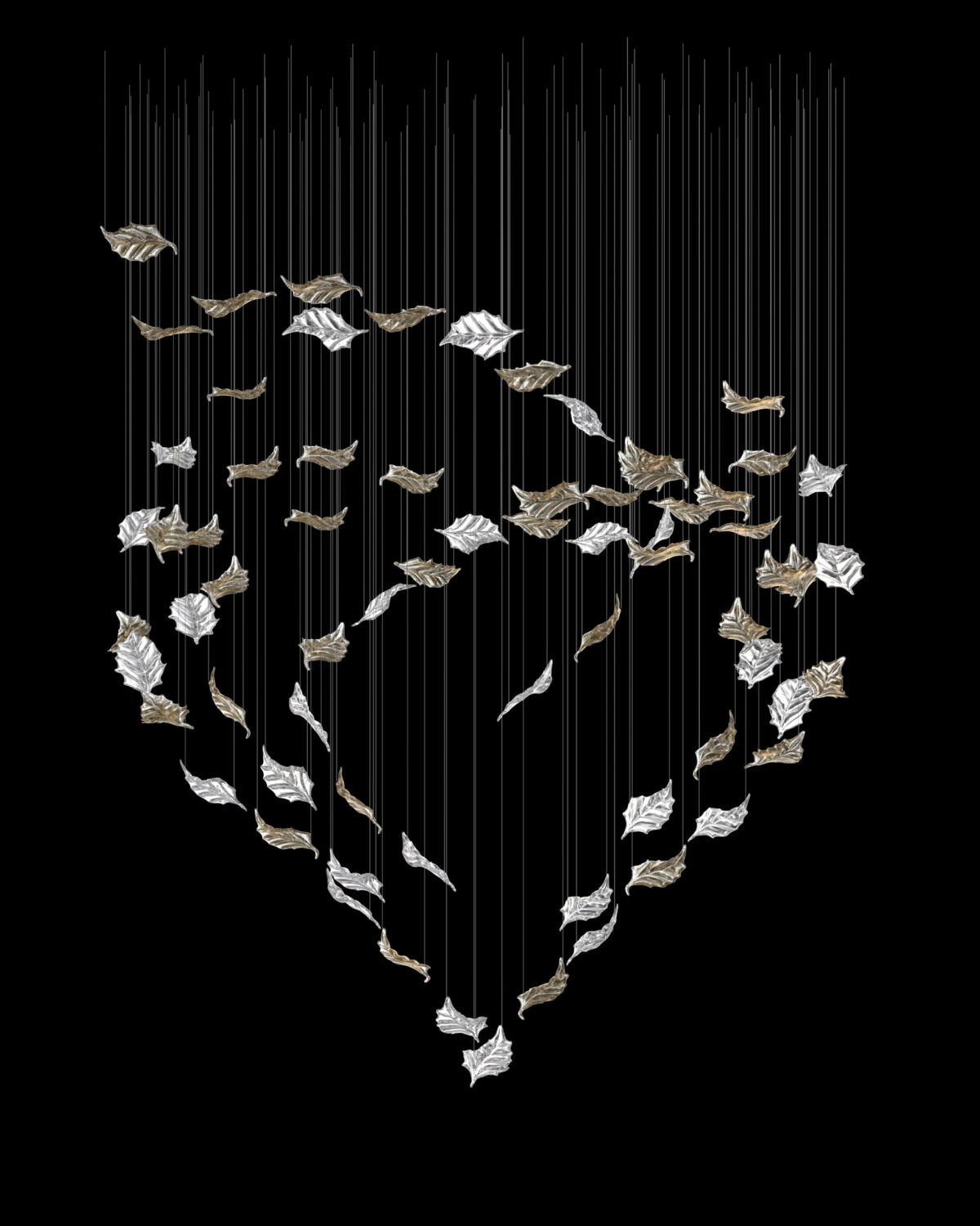 HOLLY LEAF 10 Large Art Crystal Chandelier