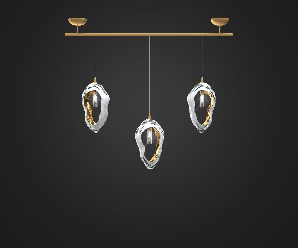 Coastal 3-Light Pendant Bar SEASHELL