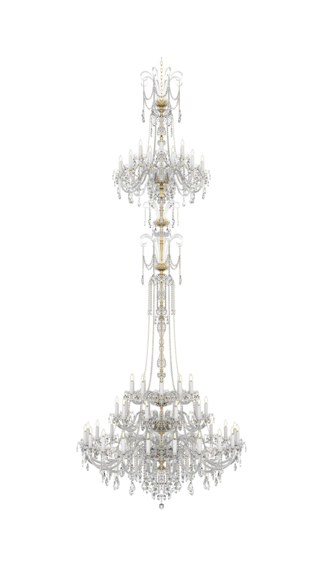 Crownlight Long Classic Chandelier with gold and silver accent 58 lights L117/58/04, catalog view