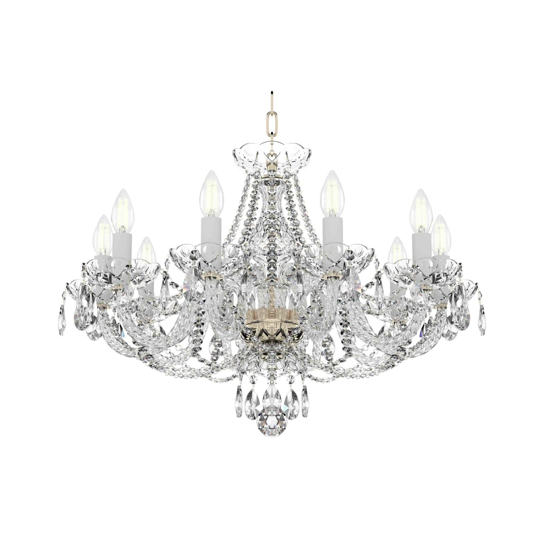 Crystal Chandelier with 10-Light Design L132/10/021, catalog view