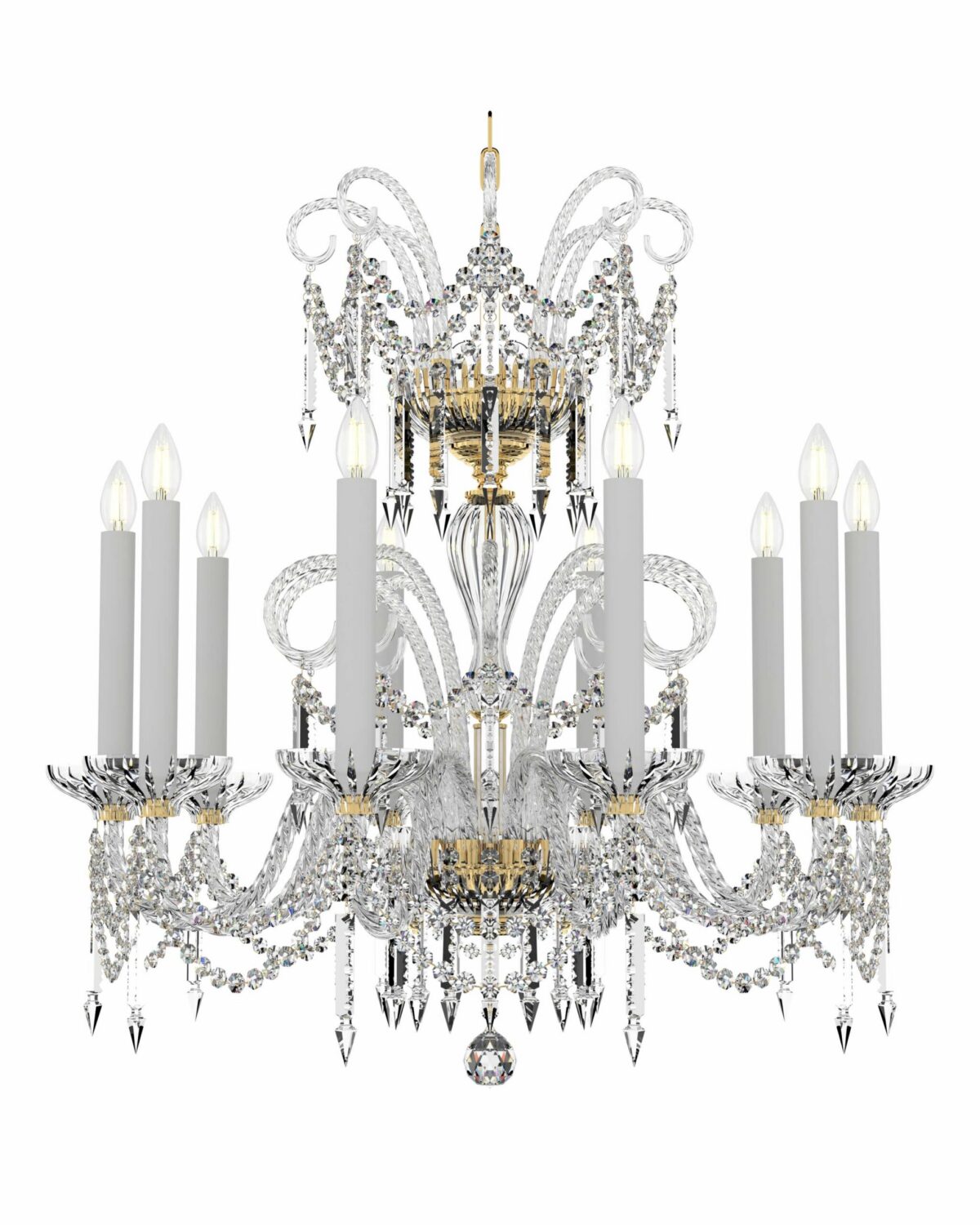 CELESTINE Crystal Chandelier with gold or silver finishes 10 lights L618/10/03F