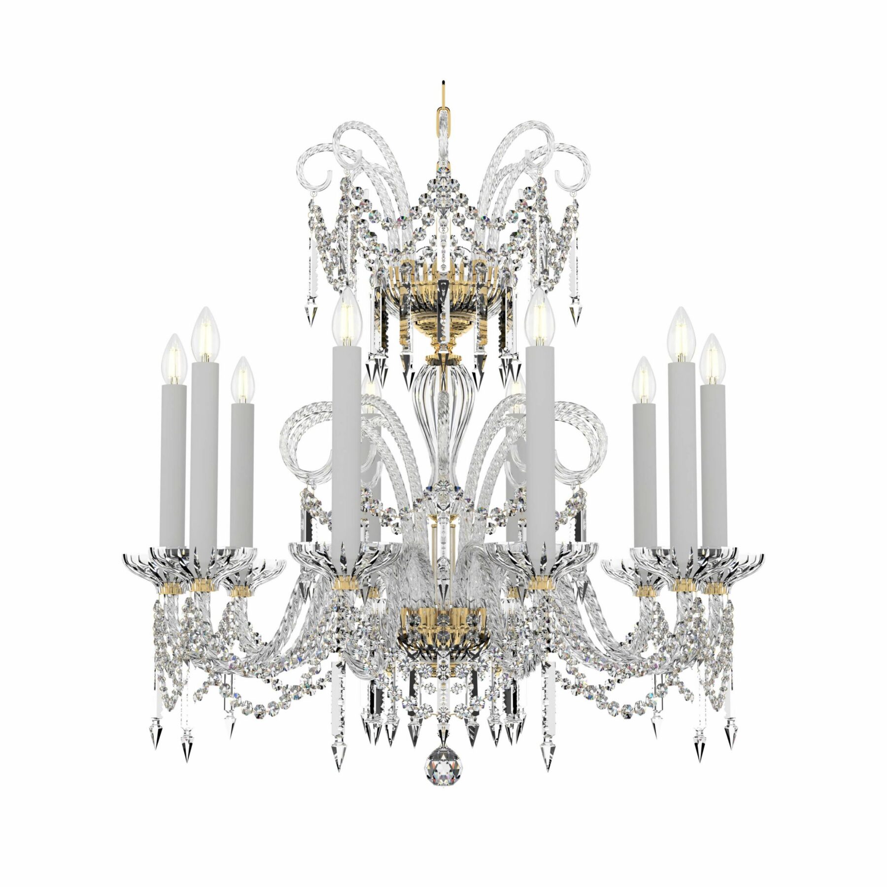 CELESTINE Crystal Chandelier with gold or silver finishes 10 lights L618/10/03F, catalog view