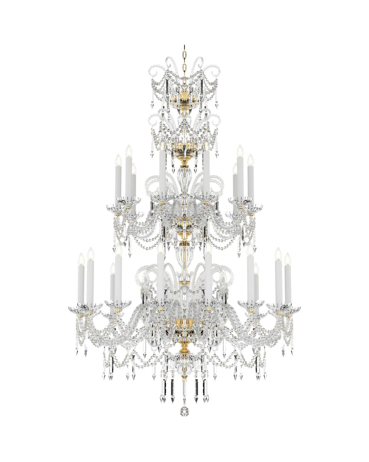 CELESTINE Large Crystal Chandelier with gold or silver finishes 25 lights L618/25/03