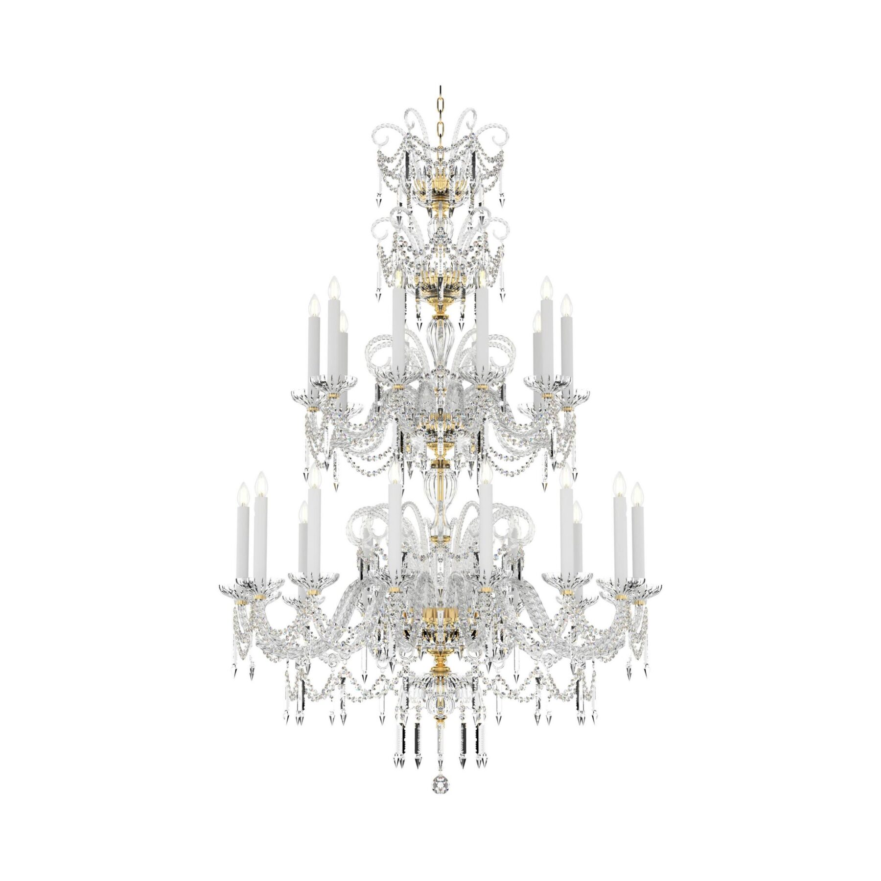 CELESTINE Large Crystal Chandelier with gold or silver finishes 25 lights L618/25/03, catalog view