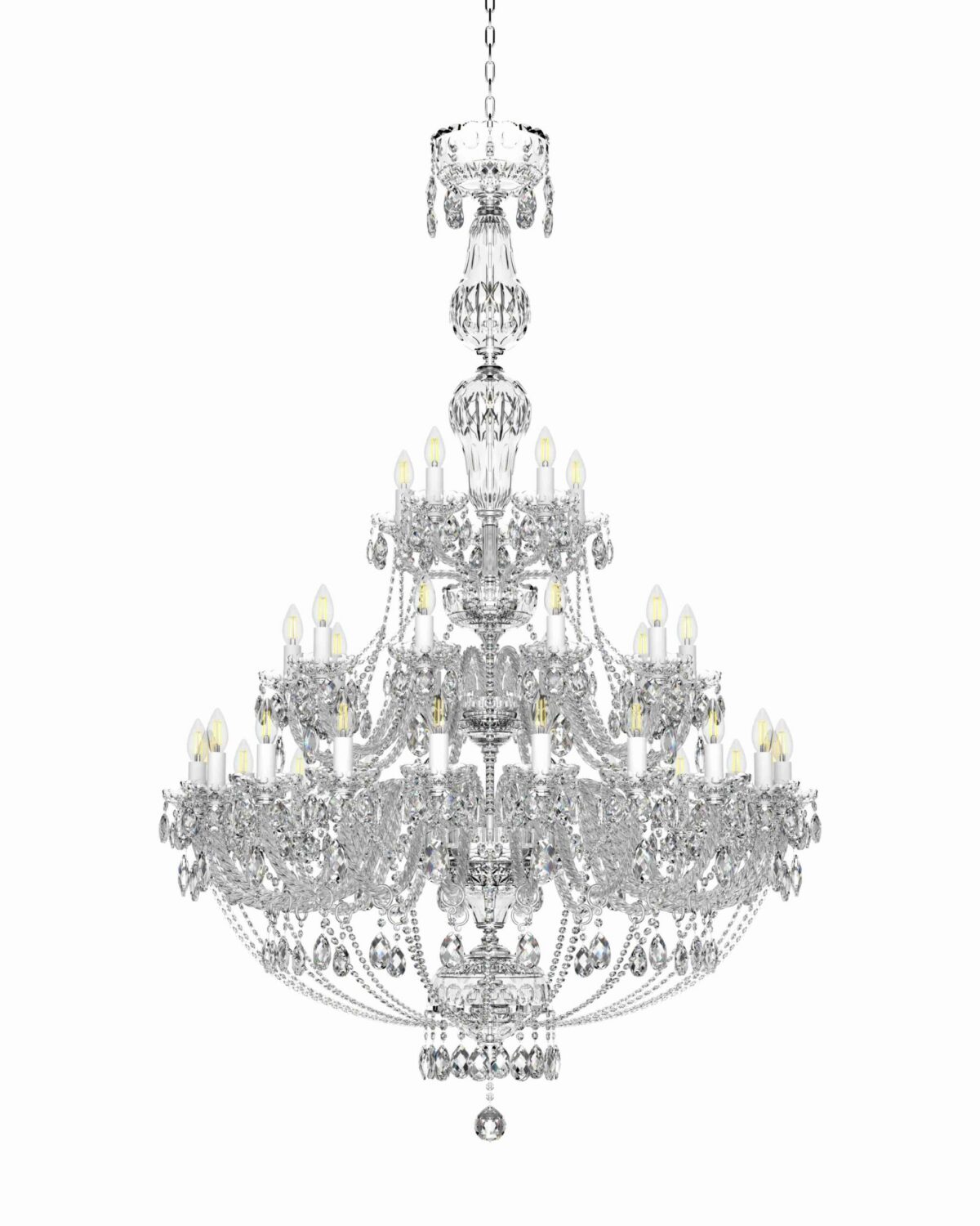 Crystal 35-Arm Classic Chandelier Lighting Fixture L620/35/19 BA N