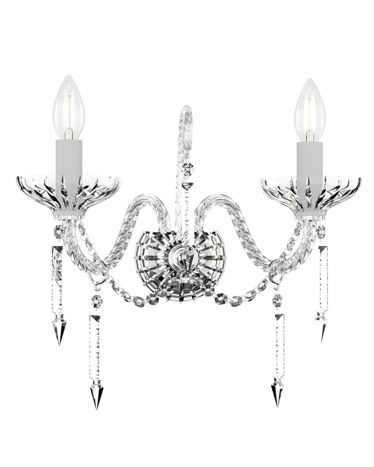 CELESTINE Wall Crystal Sconces with gold or silver finishes 2 lights L618/2/03