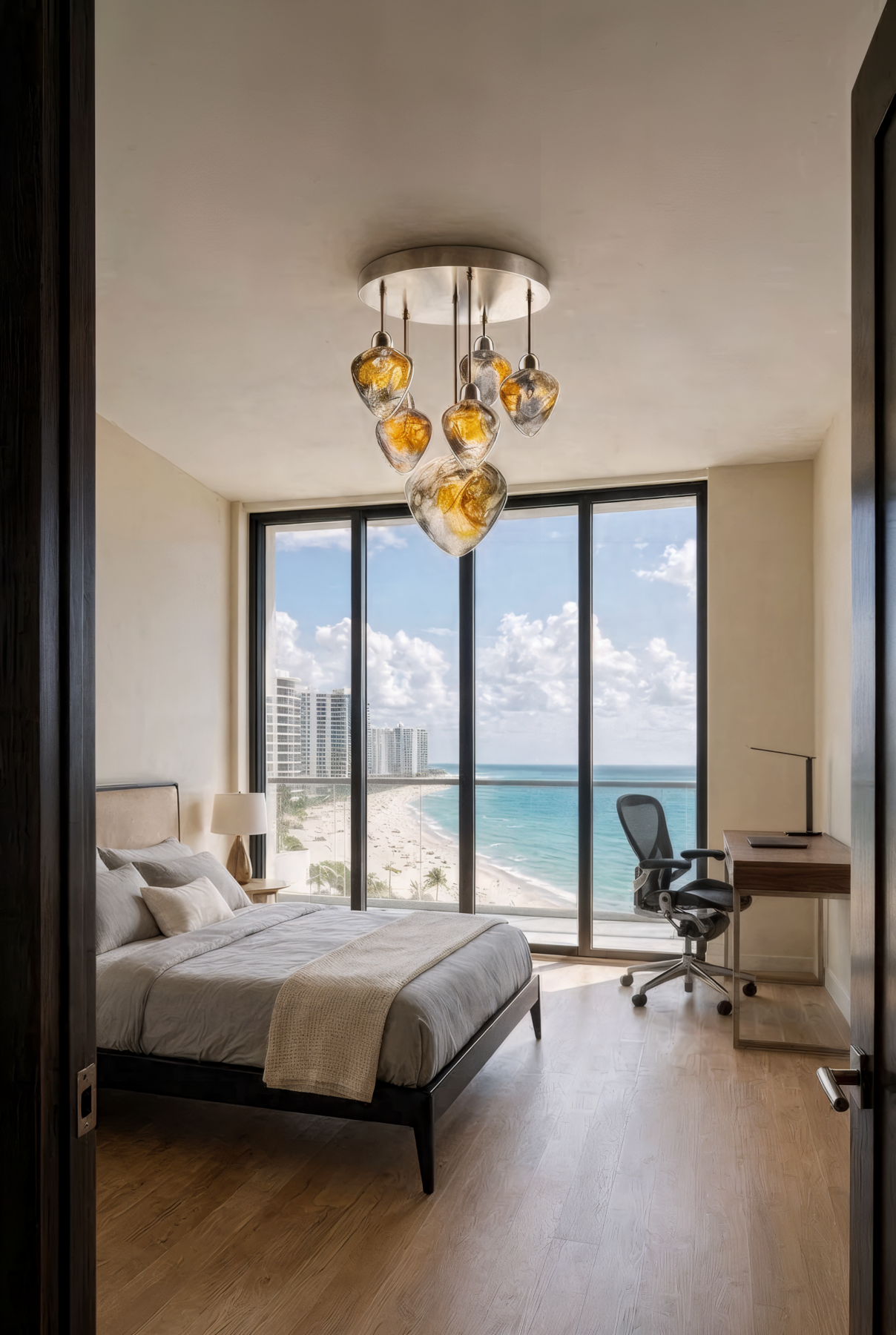 Amulet 4 Modern Ceiling Lighting Fixture shown in a contemporary interior