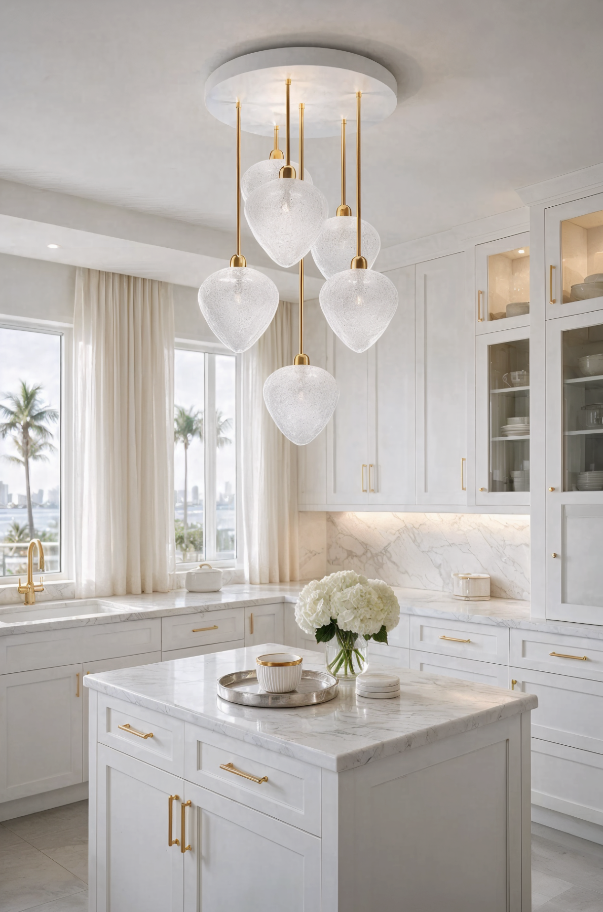 Amulet 5 Long Bohemian Ceiling Fixture shown in a contemporary interior