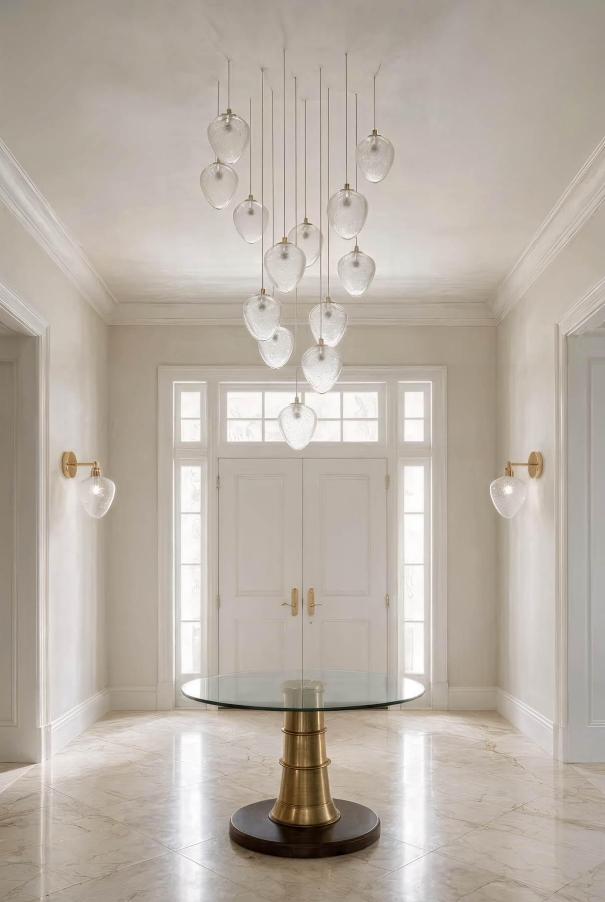 Amulet 7 Long Cascade Lighting Fixture shown in a contemporary interior
