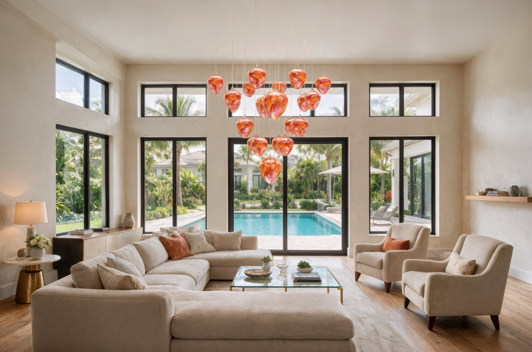 Amulet 8 Art Crystal Ceiling Lighting shown in a contemporary interior