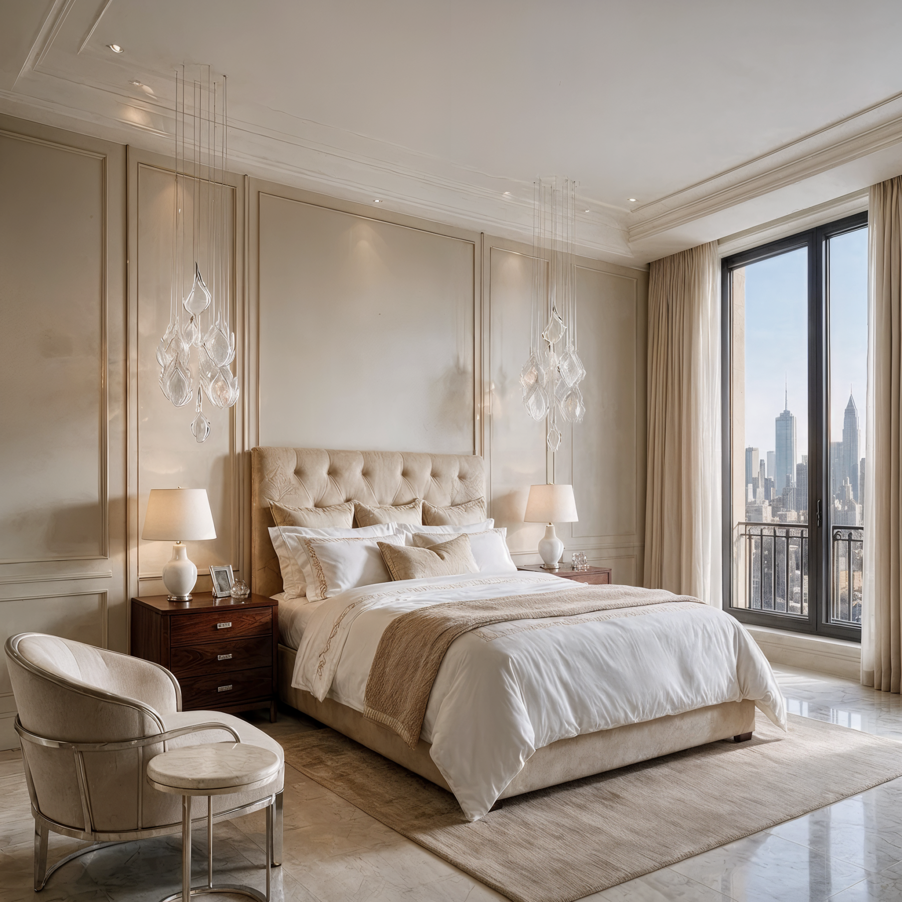 FLAME 2 Cascade Lighting Fixture shown in a contemporary interior
