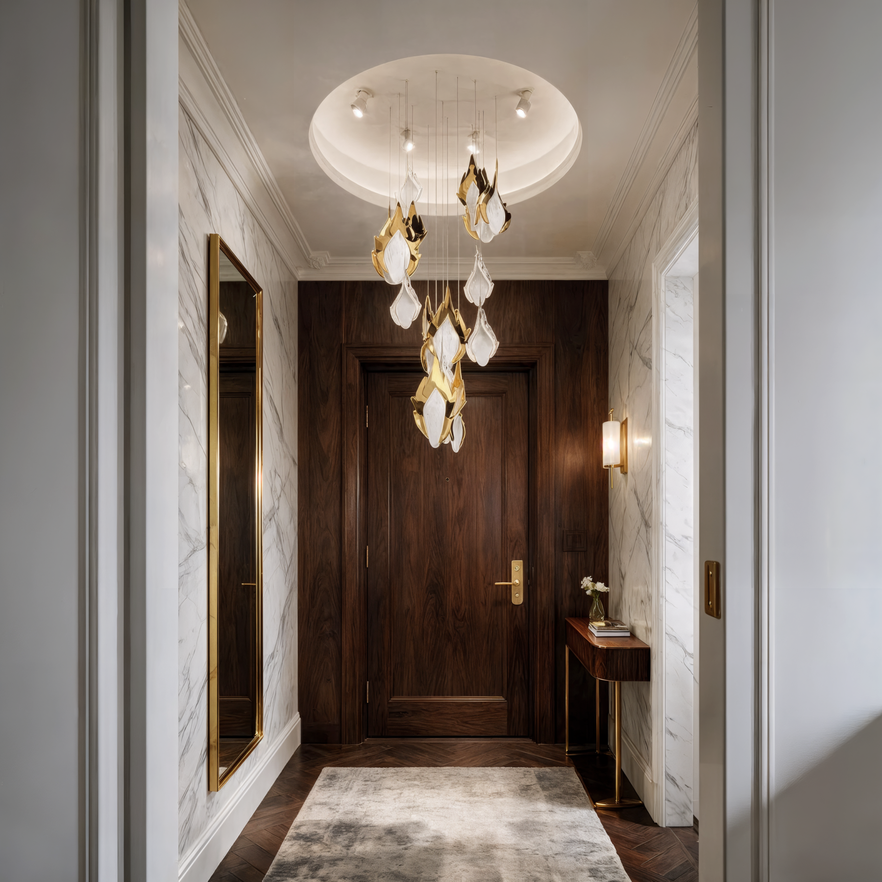 FLAME 3 Cascade Lighting Fixture shown in a contemporary interior