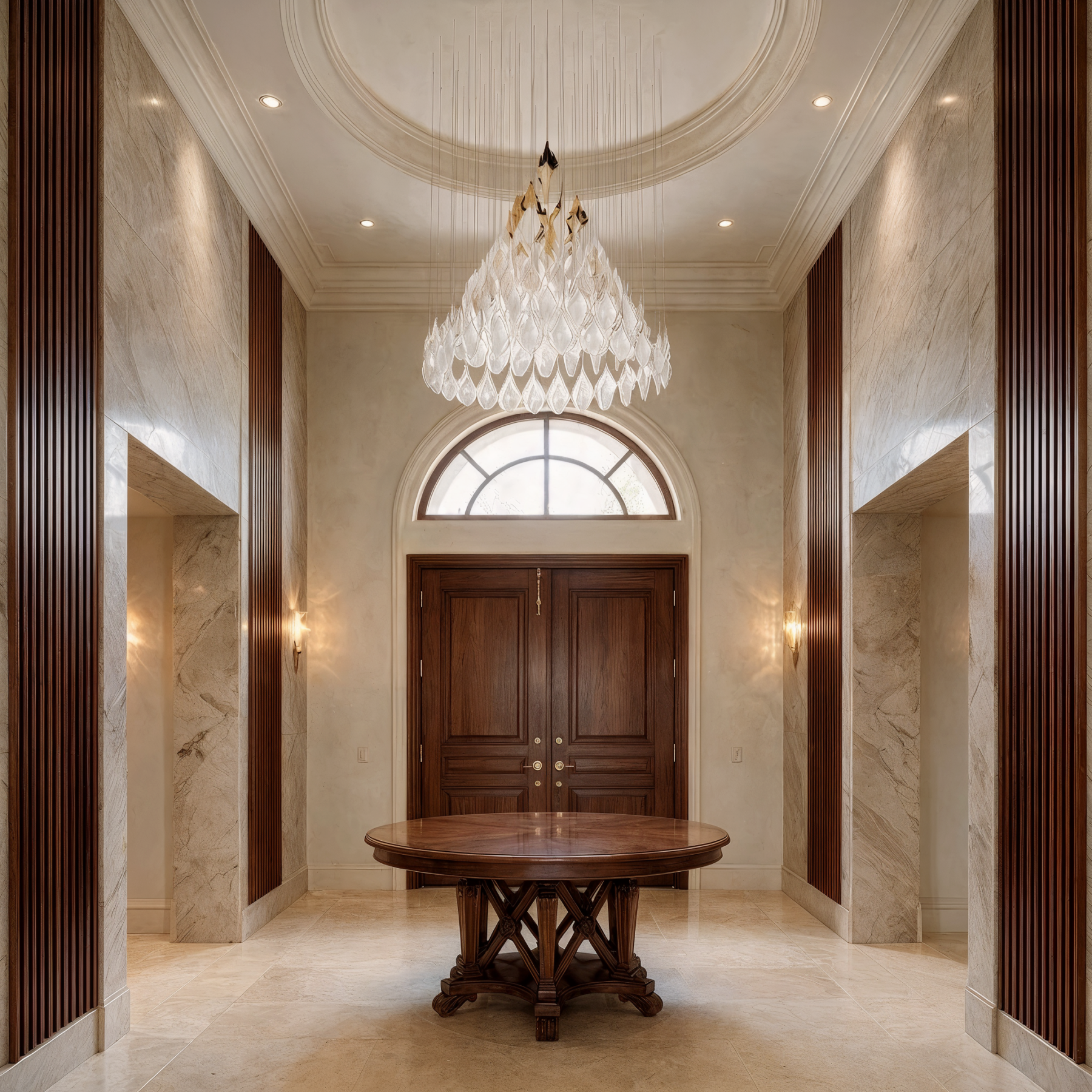FLAME 8 Large Candle Lighting Fixture shown in a contemporary interior