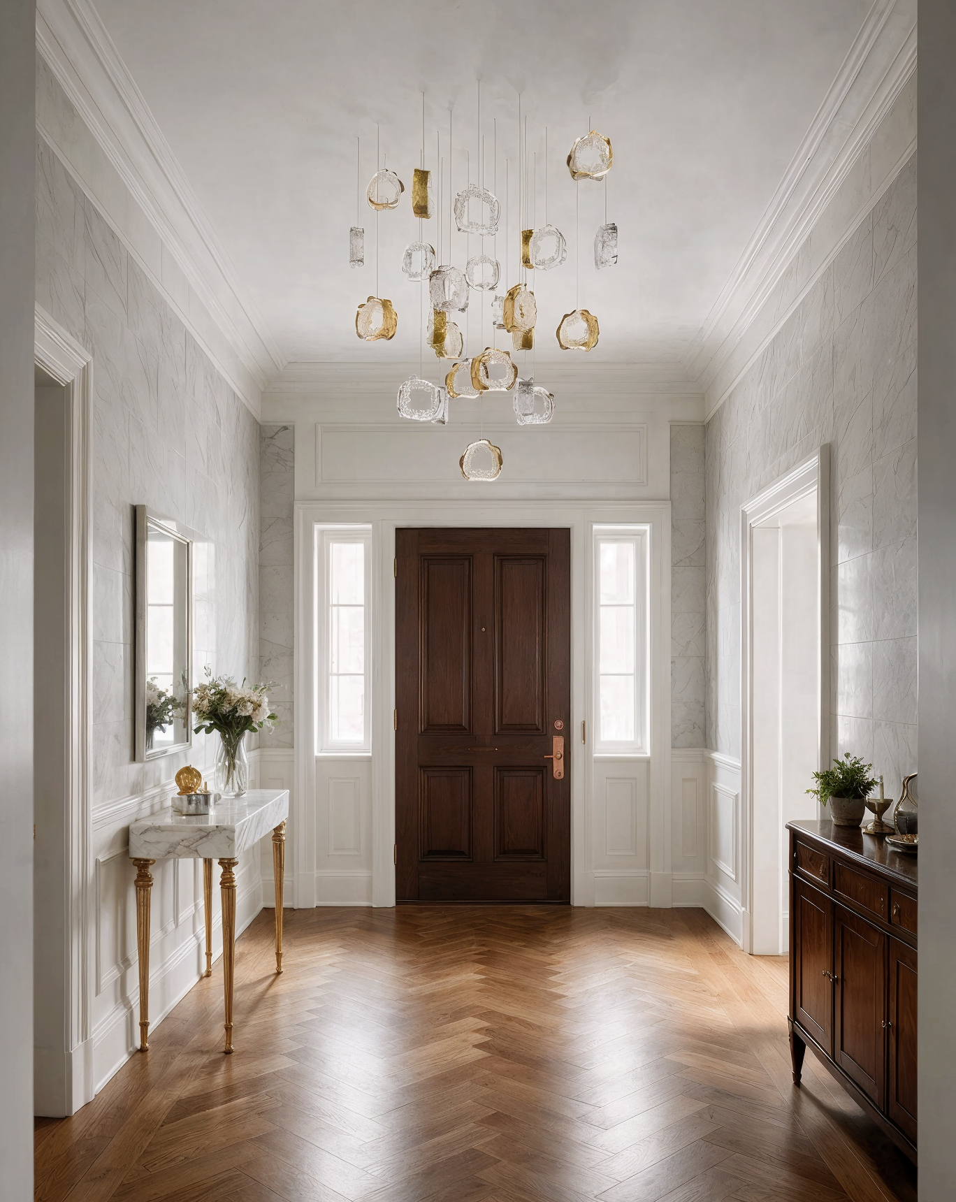 Large Cascade Light Glittering eye 3 shown in a contemporary interior