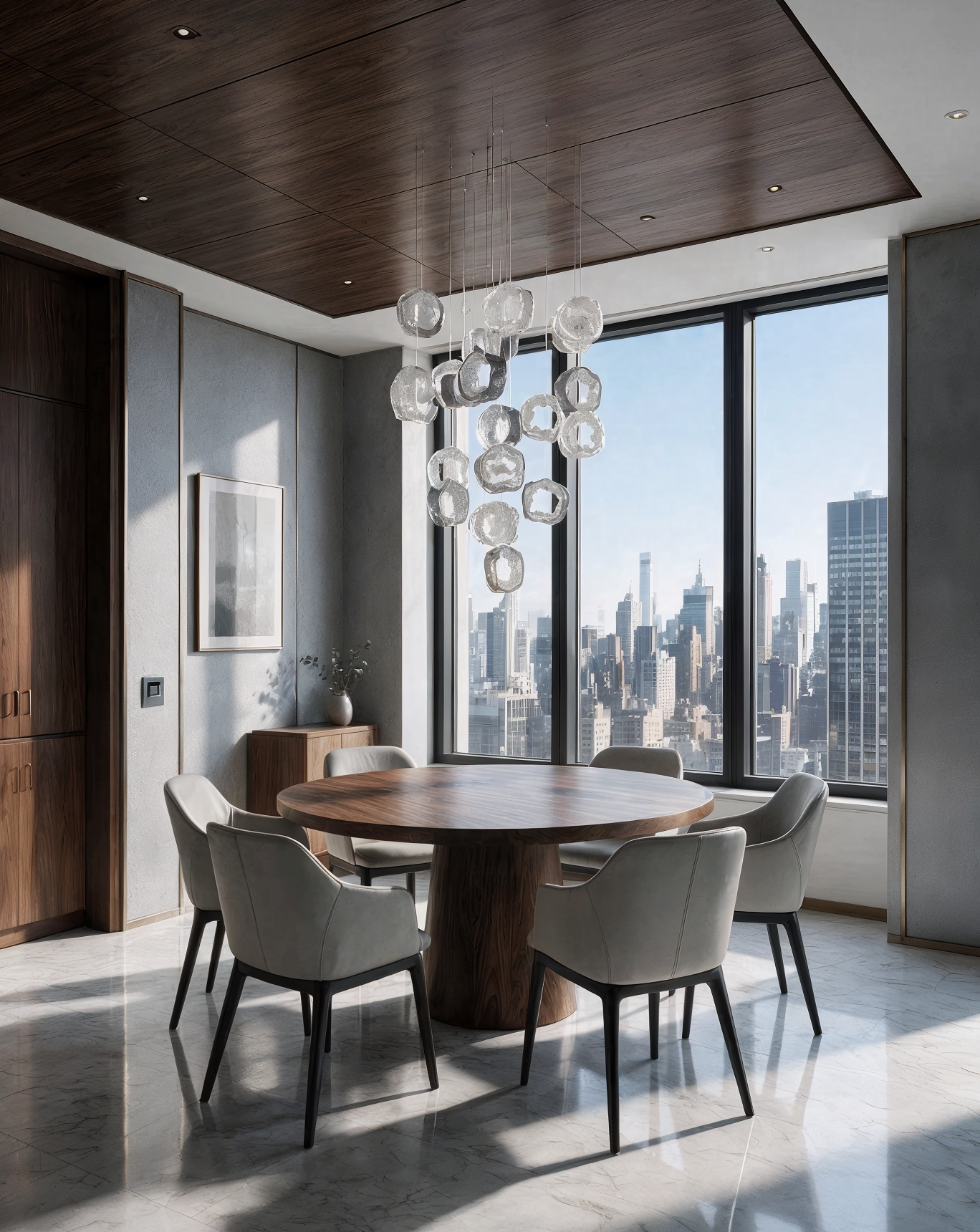 Large Pendant Lighting Fixture Glittering Eye 8 shown in a contemporary interior